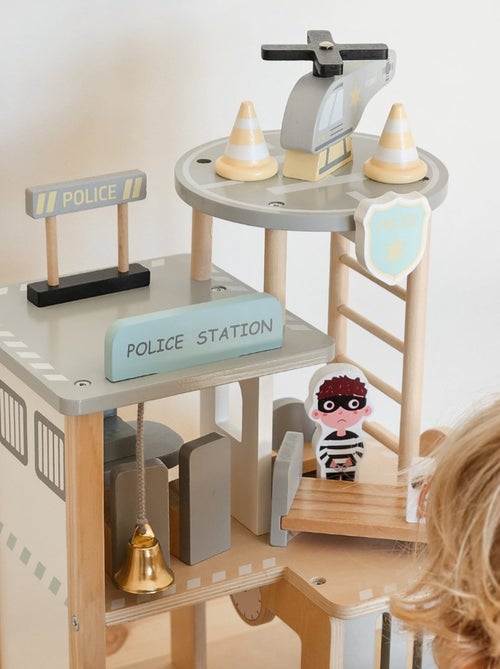 Estación de policía madera con coche y helicóptero Mamabrum - Kiabi