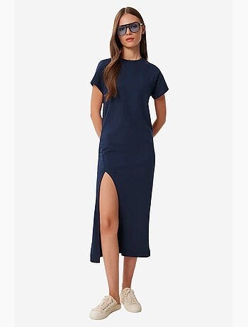 Estambul vestido midi ajustado con abertura lateral istanbul