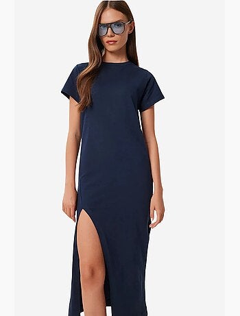 Estambul vestido midi ajustado con abertura lateral istanbul