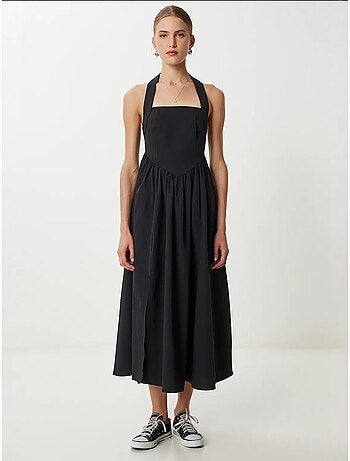 Estambul vestido midi ajustado con cuello cuadrado istanbul