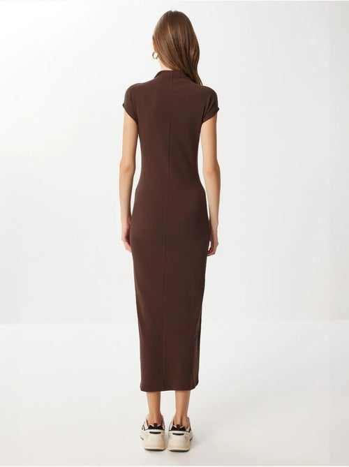 Estambul vestido midi ajustado con medio cuello alto istanbul - Kiabi