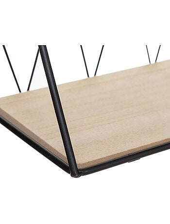 Estante de pared metálico de alambre negro 48x20cm