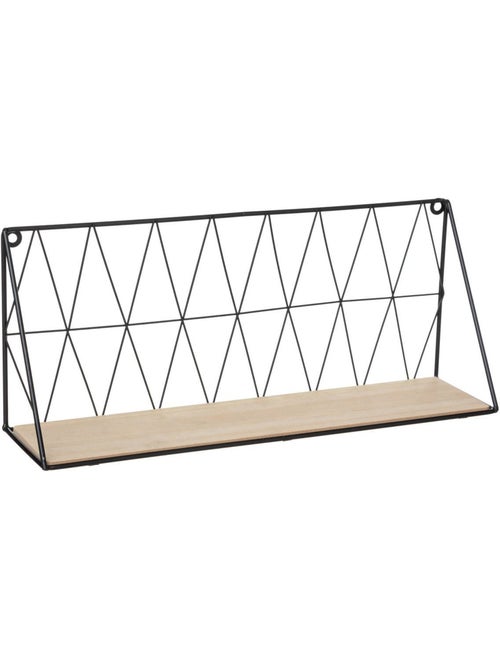 Estante de pared metálico de alambre negro 48x20cm - Kiabi