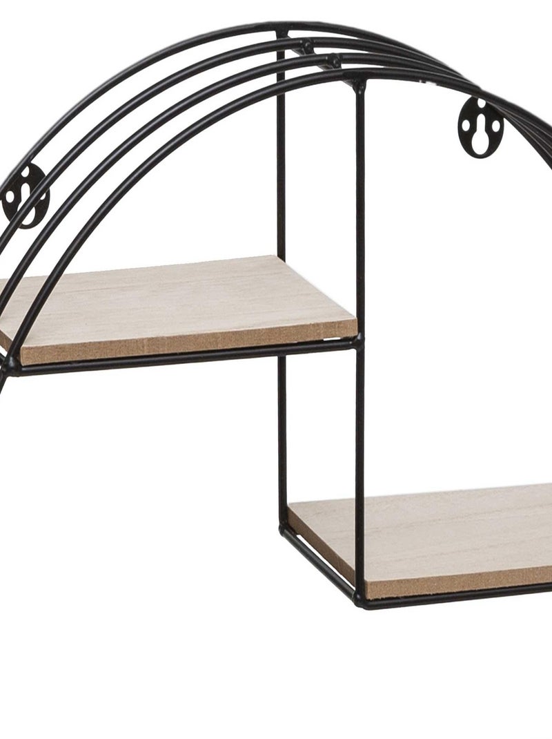 Estante redondo de madera y metal Negro - Kiabi