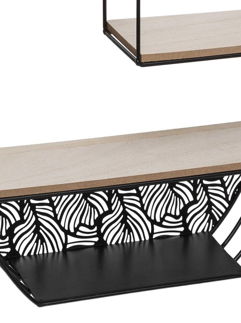 Estante redondo de madera y metal Negro - Kiabi