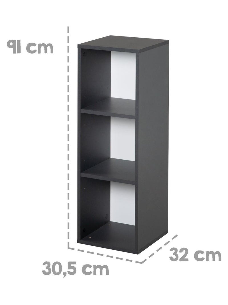 Estantería de almacenamiento 3 compartimentos - Mueble para habitación infantil 'Roba' Gris antracita - Kiabi