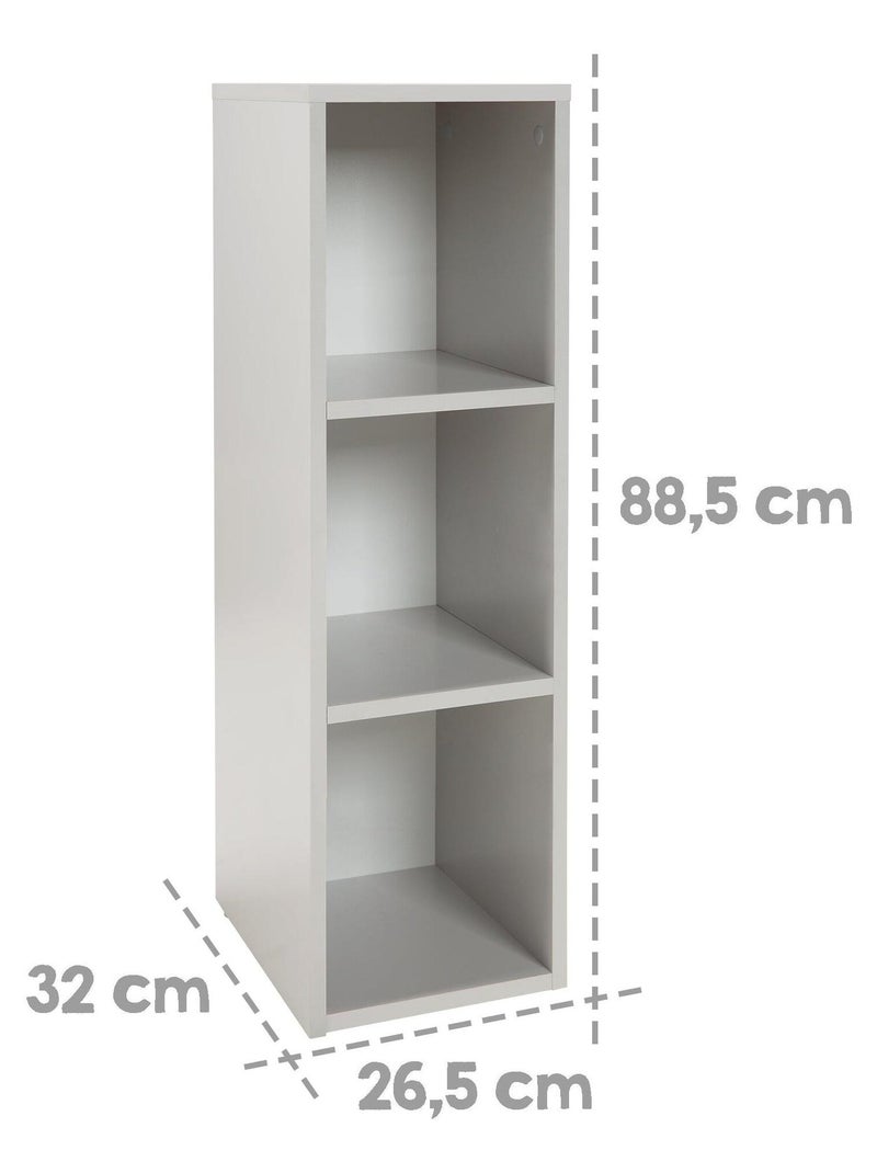 Estantería de almacenamiento 3 compartimentos - Mueble para habitación infantil 'Roba' Gris claro - Kiabi