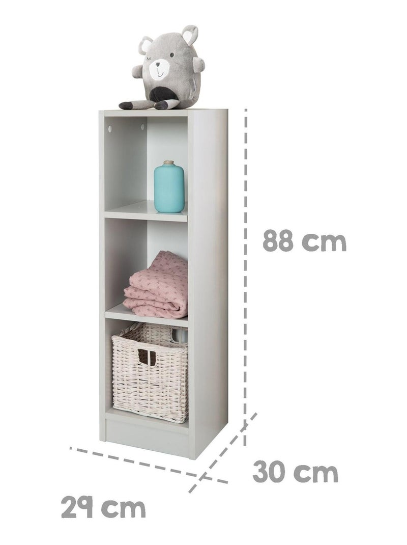Estantería de almacenamiento 3 compartimentos - Mueble para habitación infantil 'Roba maren 2' Gris claro - Kiabi