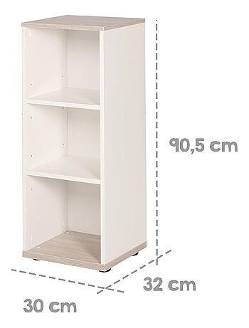 Estantería de almacenamiento 3 compartimentos - mueble para habitación infantil 'Roba moritz'