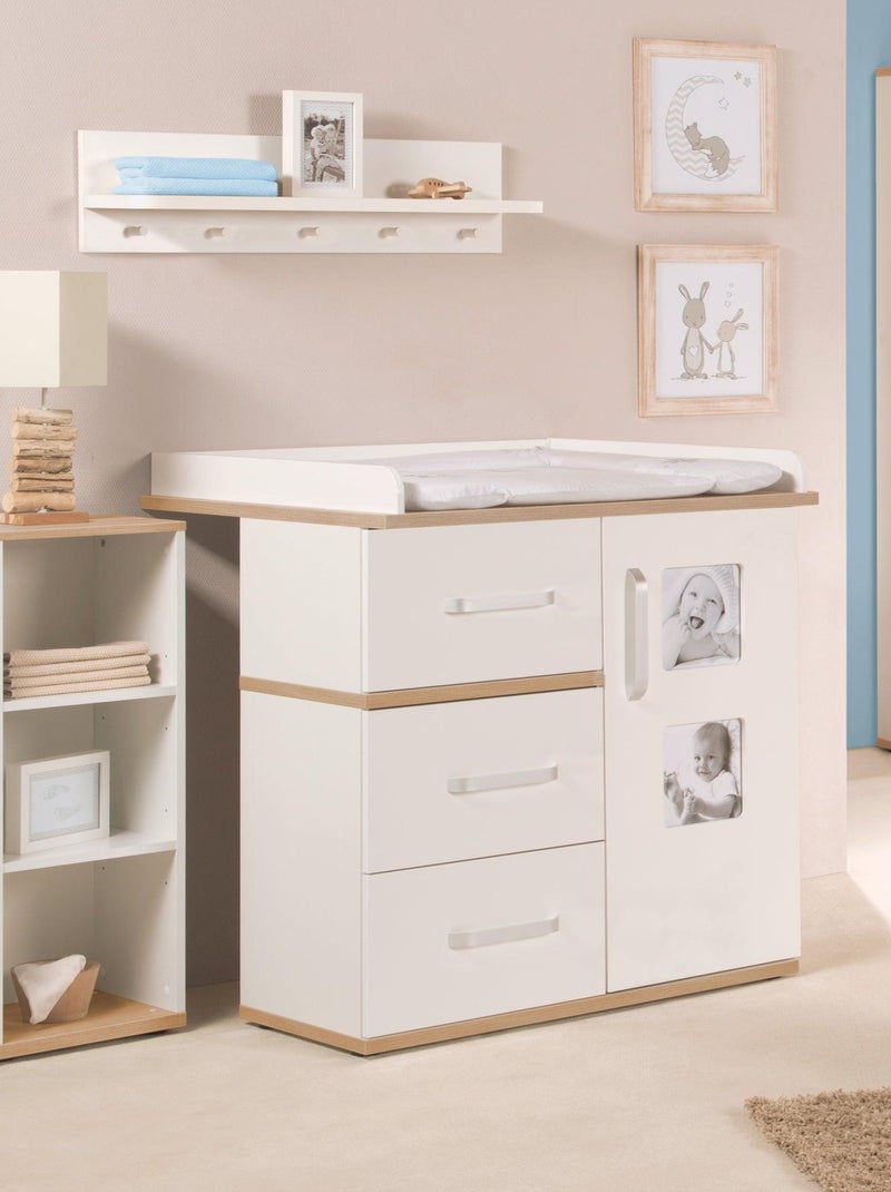 Estantería de almacenamiento 3 compartimentos - mueble para habitación infantil 'Roba pia' Blanco Marrón - Kiabi