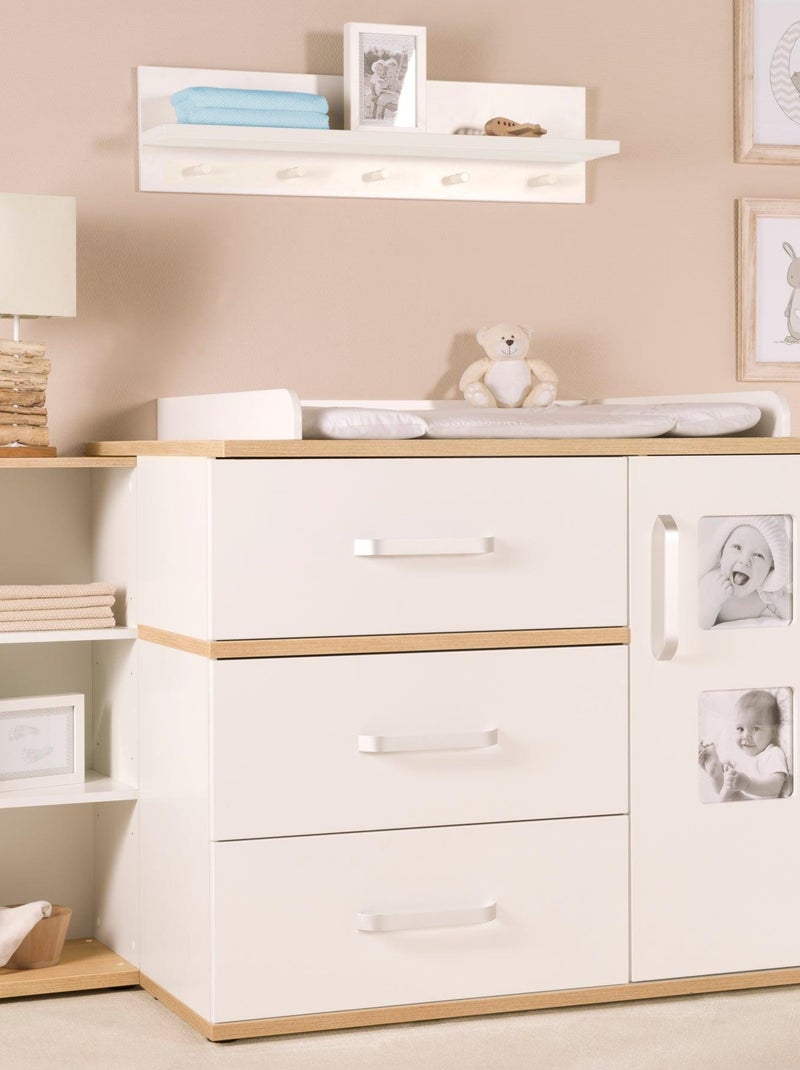 Estantería de almacenamiento 3 compartimentos - mueble para habitación infantil 'Roba pia' Blanco Marrón - Kiabi