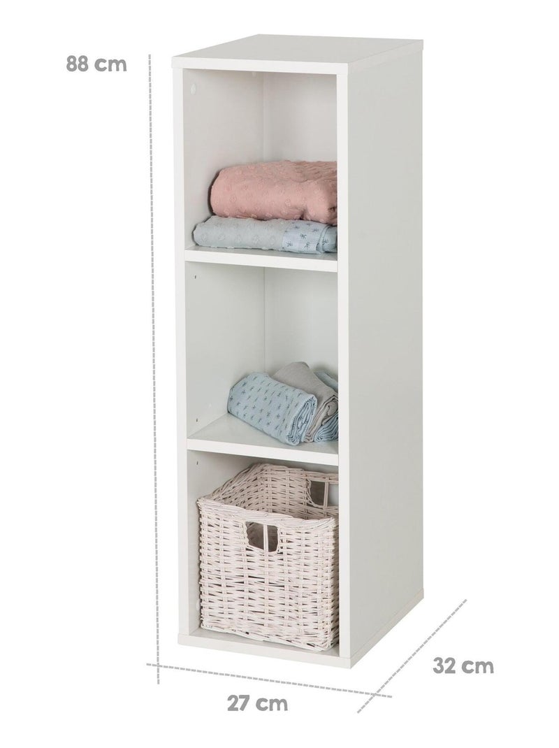 Estantería de almacenamiento universal 3 compartimentos - Mueble para habitación infantil 'Roba' Blanco - Kiabi