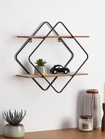 Estantería de metal y madera para colgar