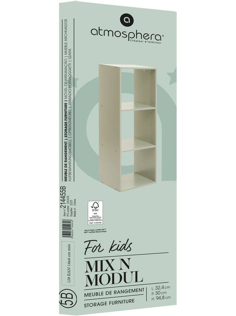 Estantería infantil mix n modul 3 verde 34,5x32x100,5 cm Verde - Kiabi