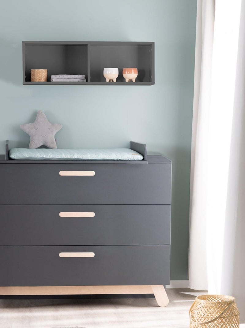 Estantería mural con 2 nichos en madera para habitación infantil 'Roba' Gris antracita - Kiabi