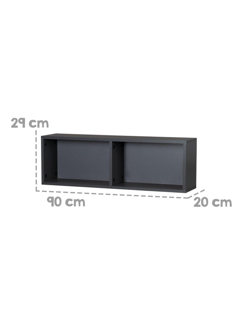 Estantería mural con 2 nichos en madera para habitación infantil 'Roba' Gris antracita - Kiabi
