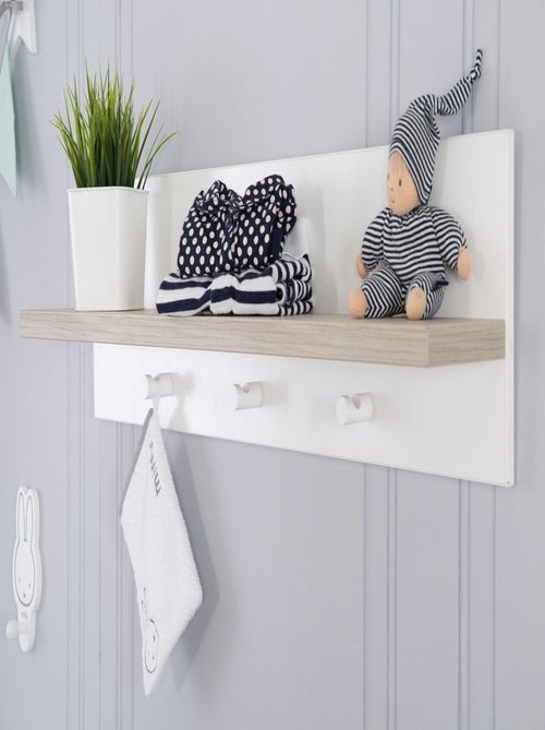 Estantería mural con 3 perchas en melamina para habitación infantil 'Roba moritz' - Kiabi