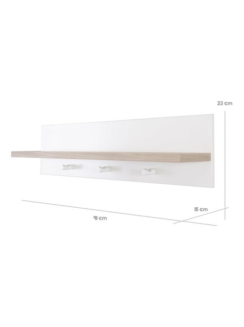 Estantería mural con 3 perchas en melamina para habitación infantil 'Roba moritz' - Kiabi