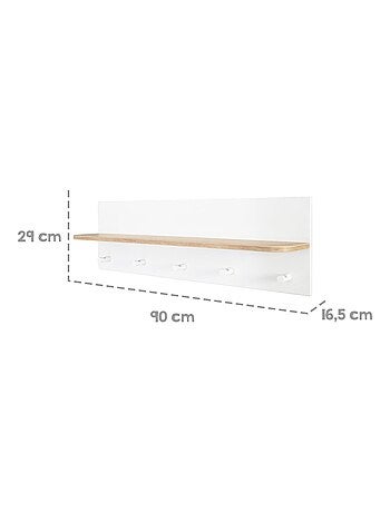 Estantería mural en madera con 5 perchas para habitación infantil 'Roba ava'