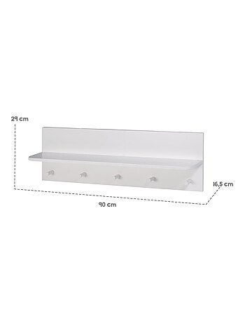 Estantería mural en madera con 5 perchas para habitación infantil 'Roba maren 2'