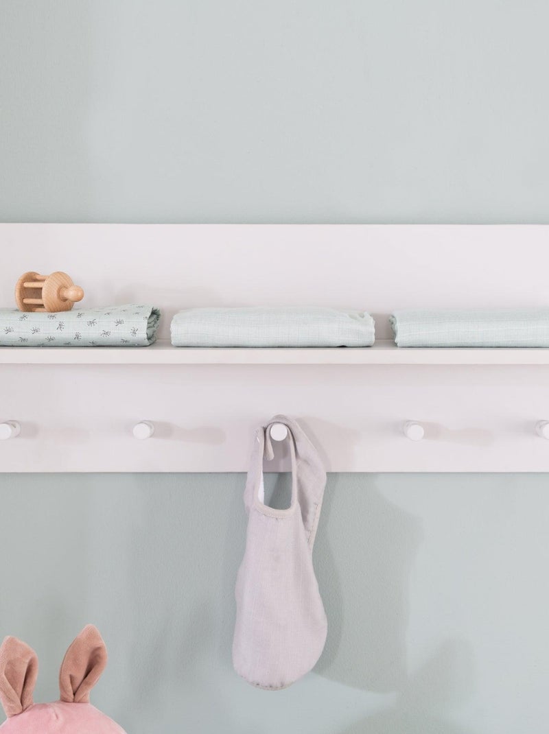 Estantería mural en madera con 5 perchas para habitación infantil 'Roba maren 2' Gris claro - Kiabi