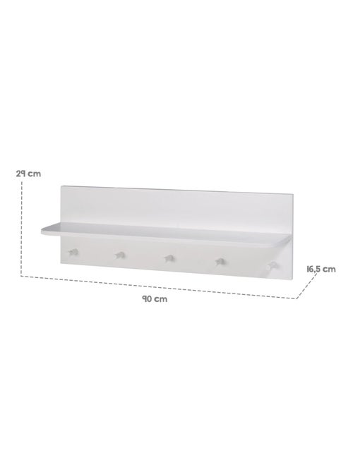 Estantería mural en madera con 5 perchas para habitación infantil 'Roba maren 2' - Kiabi