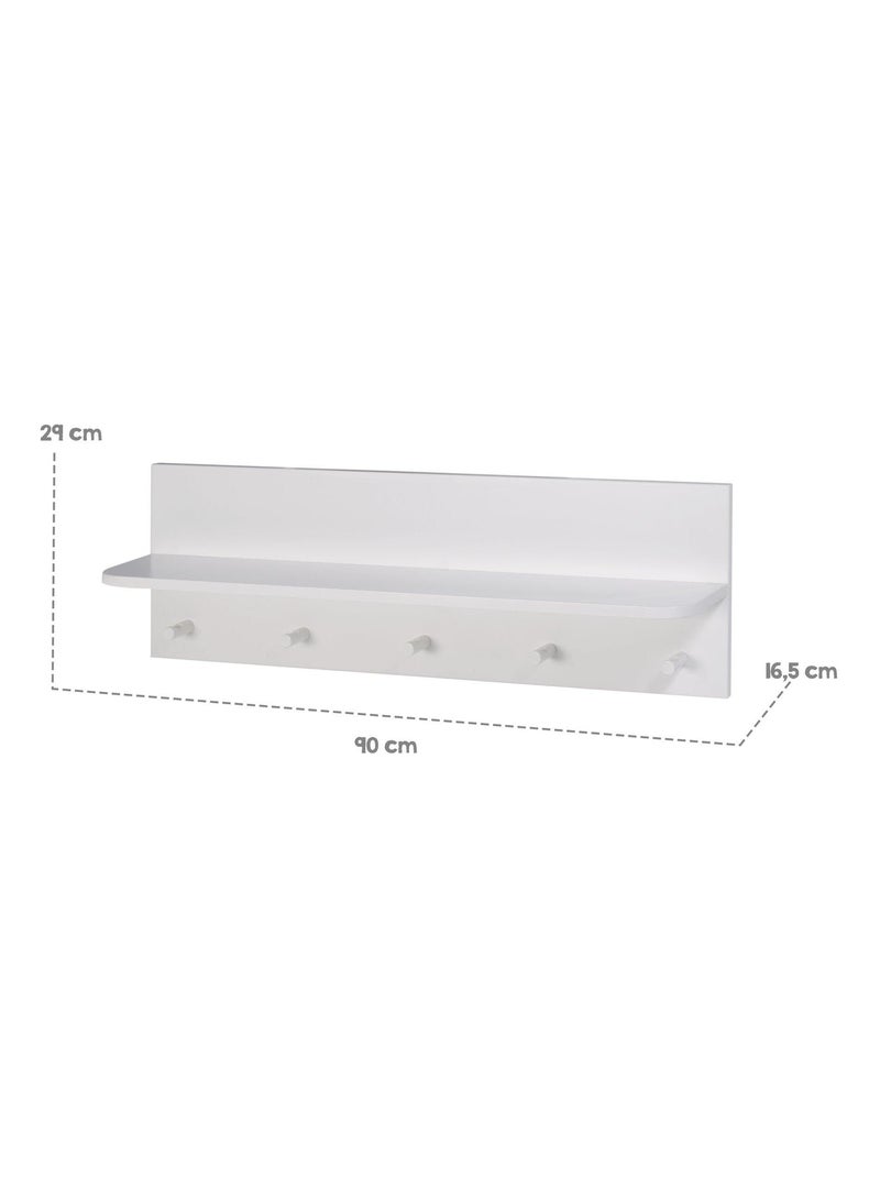 Estantería mural en madera con 5 perchas para habitación infantil 'Roba maren 2' Gris claro - Kiabi