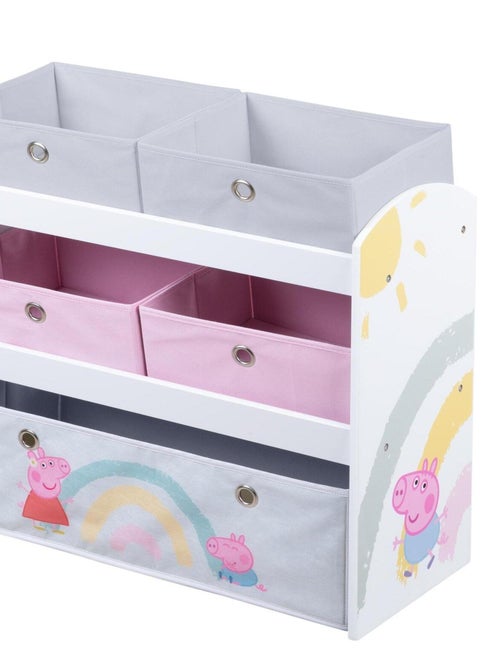 Estantería para juguetes con 5 cajas de tela 'Roba Peppa Pig' - Kiabi