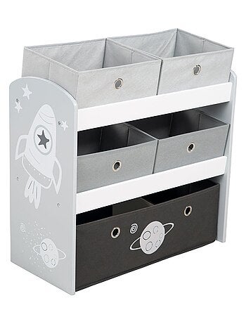 Estantería para juguetes con 5 cajas de tela 'Roba rakete'