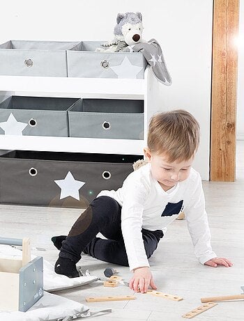 Estantería para juguetes con 5 cajas de tela 'Roba stars'