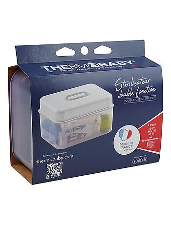 Esterilizador microondas Thermobaby doble función para hasta 4 biberones