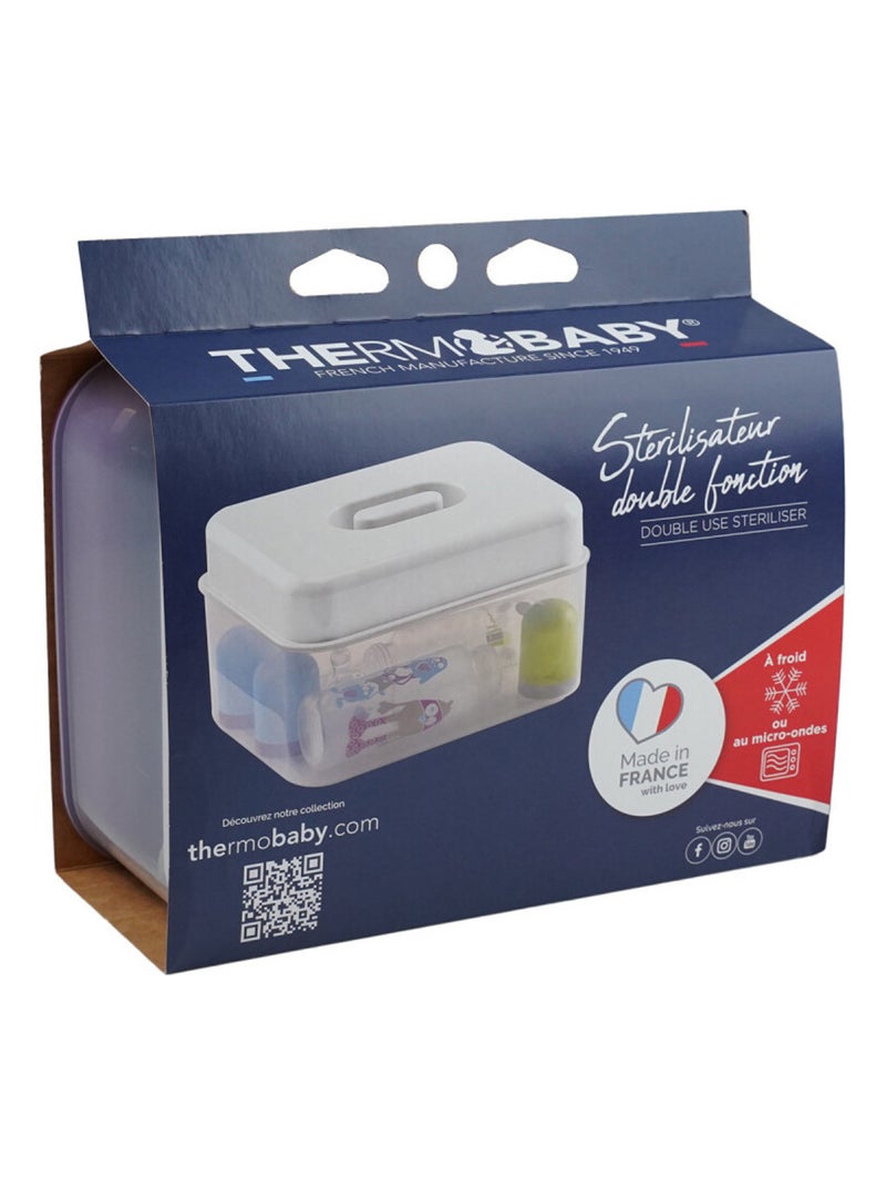 Esterilizador microondas Thermobaby doble función para hasta 4 biberones Blanco - Kiabi