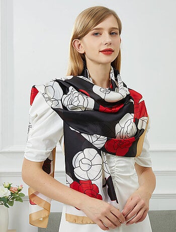 Estola de seda Fiore Rosso
