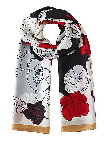 Estola de seda Fiore Rosso