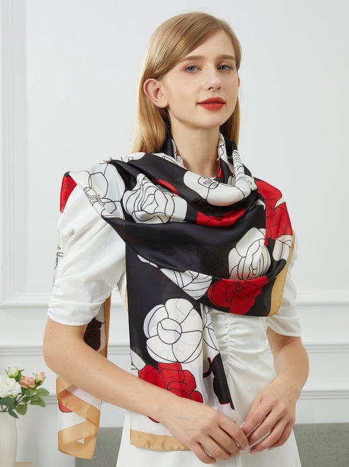 Estola de seda Fiore Rosso - Kiabi Estola de seda Fiore Rosso - Kiabi