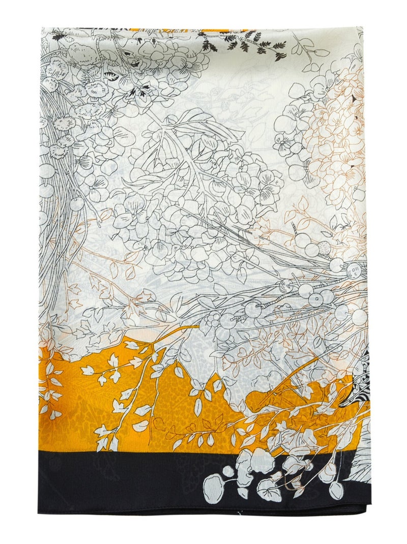 Estola de seda Flora Vivaz Amarillo - Kiabi