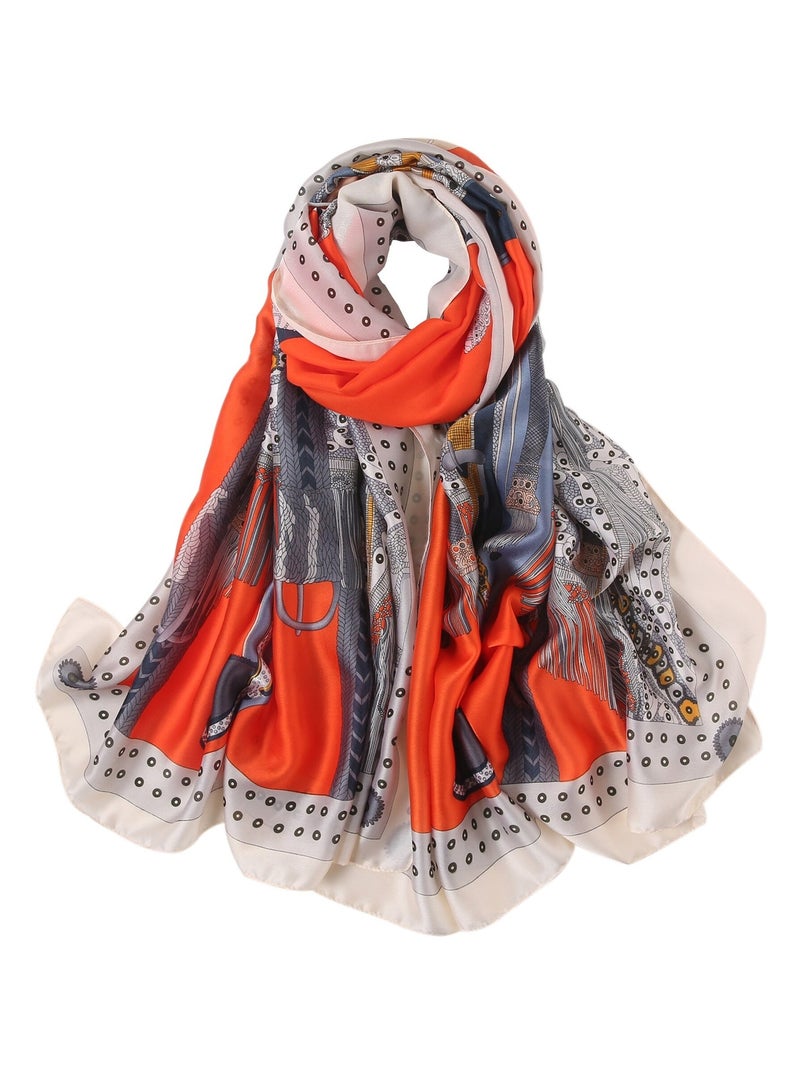 Estola de Seda Ironhorse Florina Naranja - Kiabi