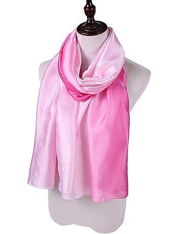 Estola de Seda Rosa Claro Rosa Oscuro Duo