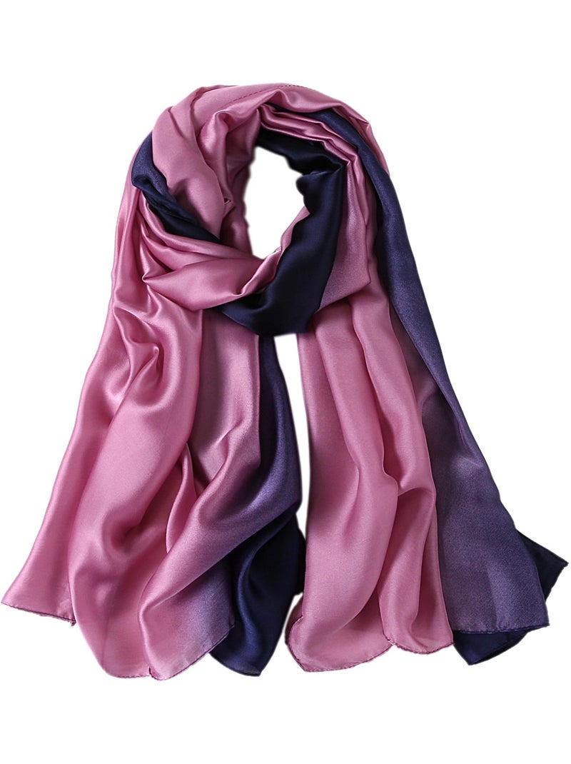 Estola de seda rosa púrpura azul marino duo Violeta - Kiabi