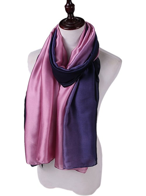 Estola de seda rosa púrpura azul marino duo - Kiabi Estola de seda rosa púrpura azul marino duo - Kiabi