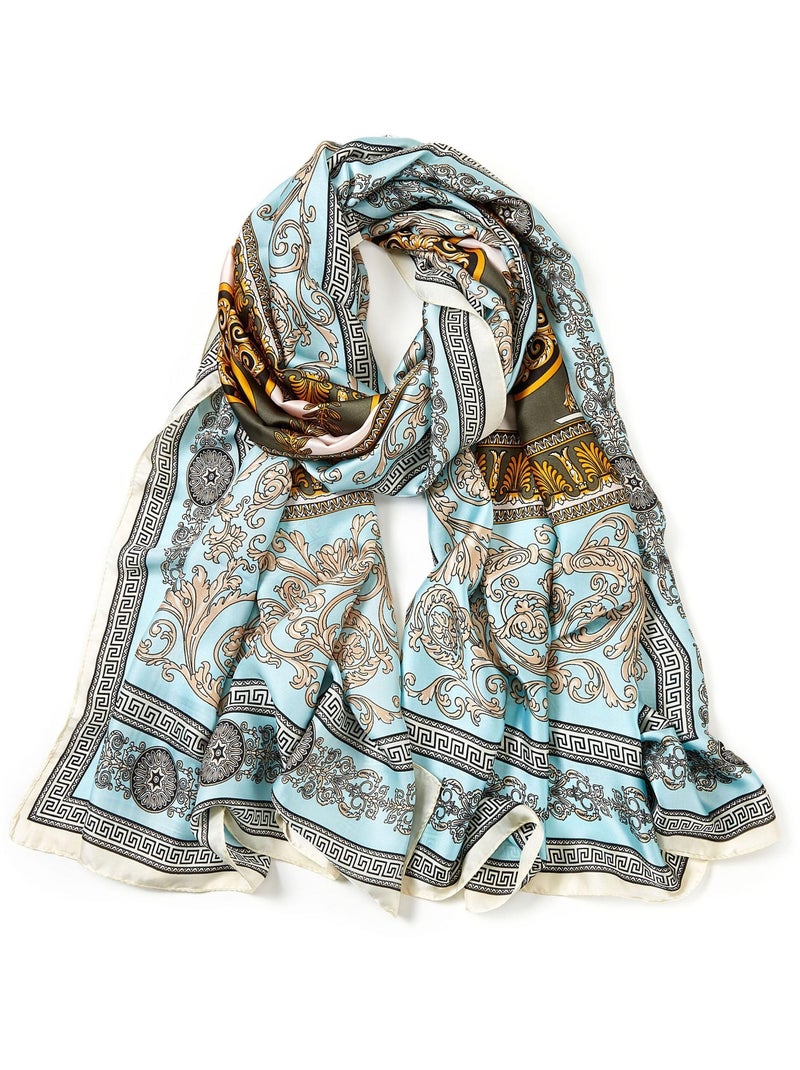 Estola de seda V PRINT Azul turquesa - Kiabi