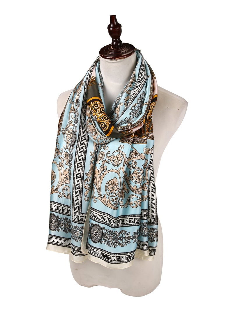 Estola de seda V PRINT Azul turquesa - Kiabi