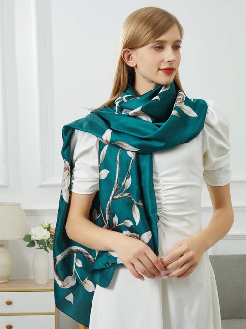 Estola de seda Verde Fiorita - Kiabi Estola de seda Verde Fiorita - Kiabi