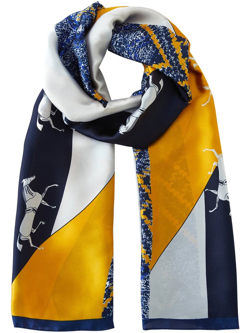 Estola de seda Vivace Patchwork Azul marino - Kiabi