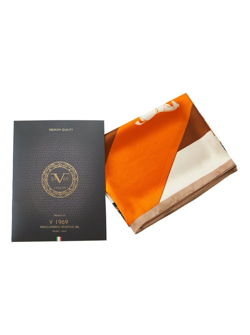 Estola de seda Vivace Patchwork Naranja - Kiabi