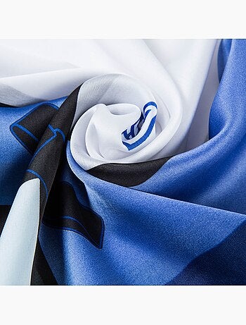 Estola de Seda White Blue Florina