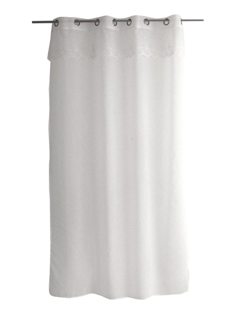 Estopilla transparente con volante bordado en la parte superior Blanco - Kiabi