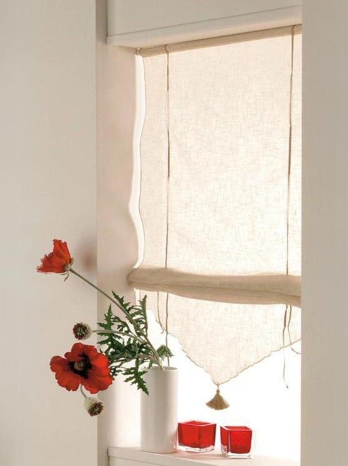 Estor elevable beis con pompón - Kiabi