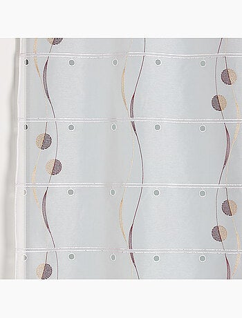 Estor modulable bordado con motivos de círculos y olas