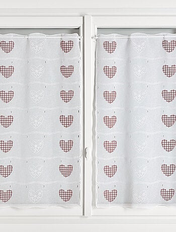 Estor modulable bordado con motivos de corazones